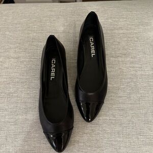 CAREL Paris Black Leather Flats
